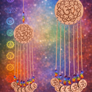 Decorazione Feng Shui Ohm con 7 colori dei Chakra
