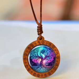 Collana con pendente Albero della Vita - legno